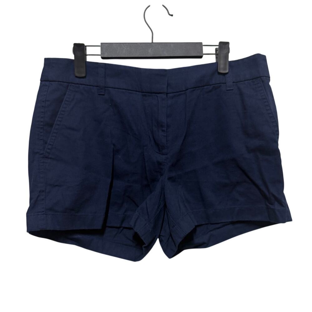 NWT J. Crew Navy Chino 5" Shorts Flat Front Minimalist Preppy Womens size 8